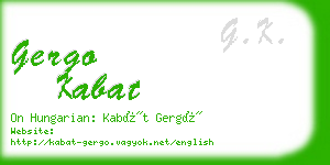 gergo kabat business card